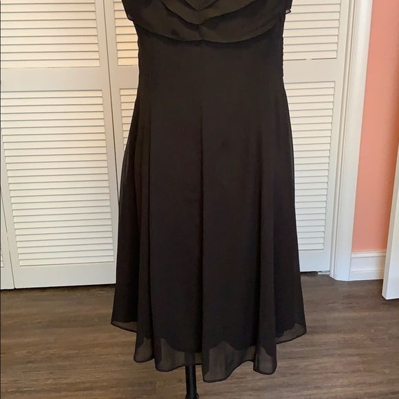 MSK Black Chiffon Midi Length Cocktail Dress - Picture 6 of 8